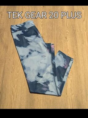 tek gear Girls' Tie-Dye Look Leggings - Blue, Gray, Pink